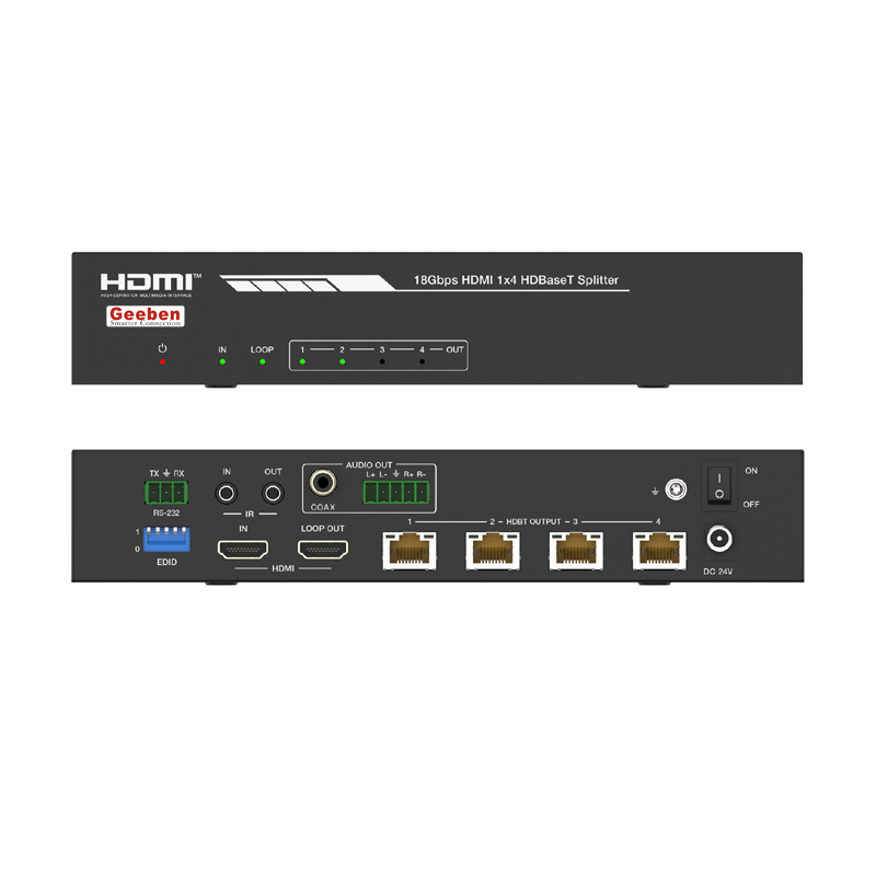 HDMI分配器 4K60 1x4 HDBaseT HDMI分配器 4K60 1x4 HDBaseT